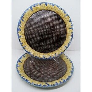 Metropolitan Museum Of Art Set Of 2 Embossed 10 1/4" Sunflower Plates   Portugal
